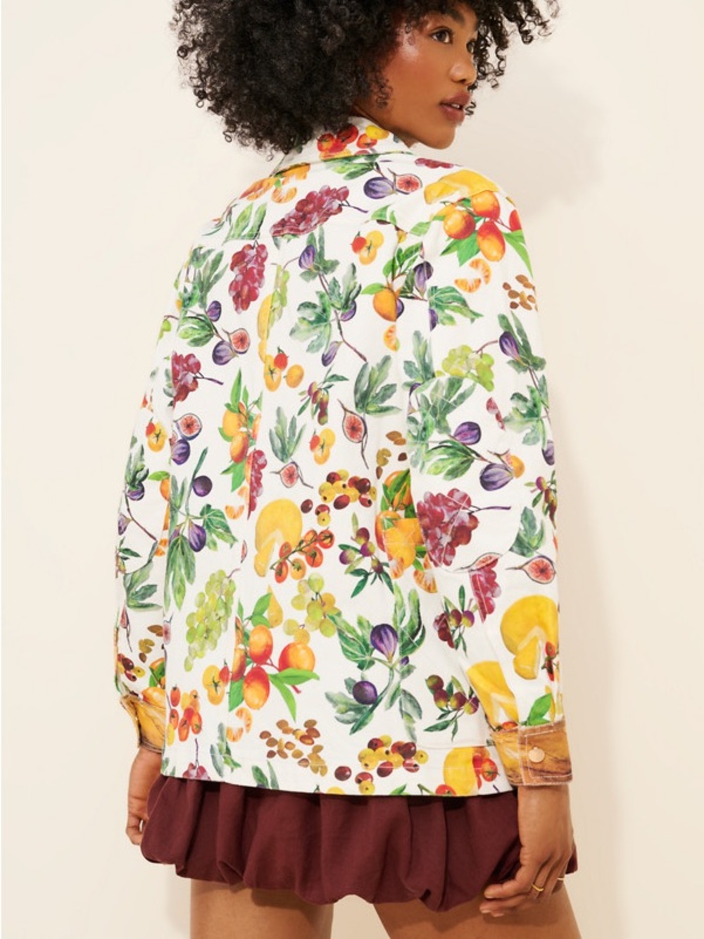 Rachel Antonoff Fruit Print Lizzie Picnic Jacket - Picture 5 of 10